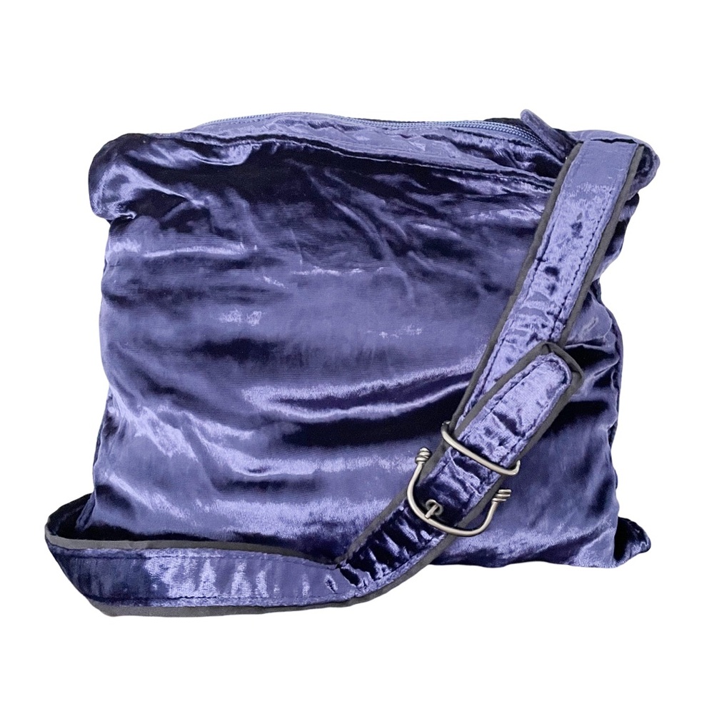 Prada rare purple blue velvet crossbody shoulder bag